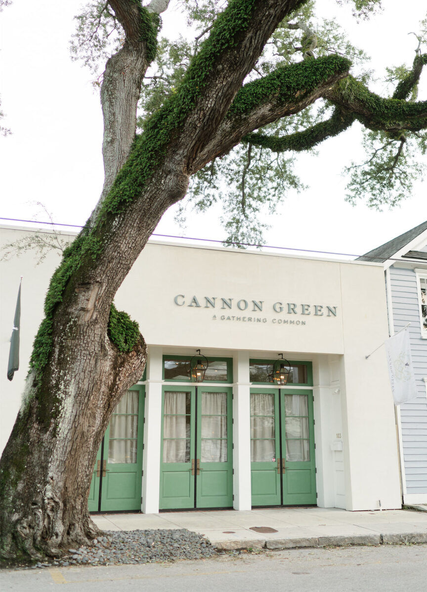 The setting for an art-inspired wedding in Charleston was Cannon Green, an event space that allowed the couple to be extremely creative with their less-than-traditional Southern Wedding.